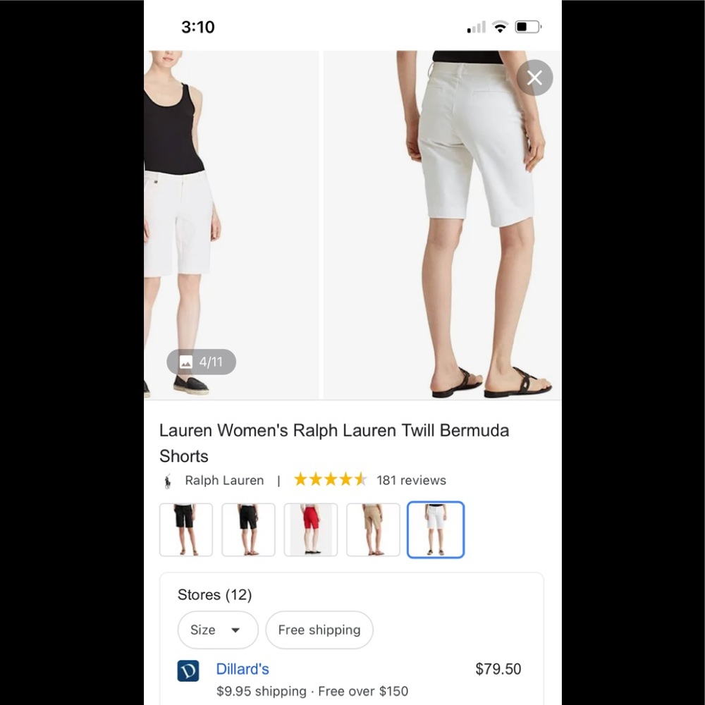 Lauren Ralph Lauren white Bermuda shorts size 14